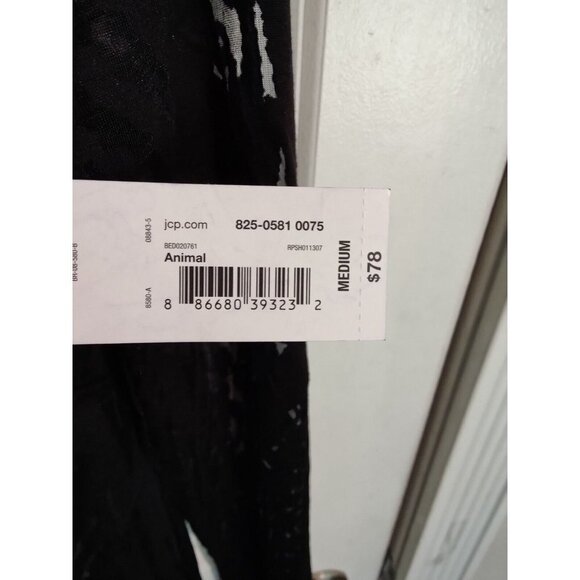 Black Lace Sexy Long Sleeve Animal Print Bodycon Midi Dress Bold Elements M NWT - Picture 11 of 13